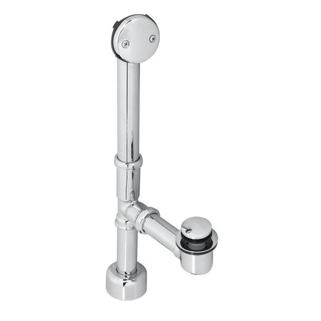 WESTBRASS All Exposed Tip Toe Bath Waste, 14" Make-Up, 17 Ga. Tubing in Polished Chrome D3251K-26